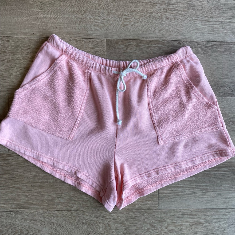 Aerie Pastel Pink Terry Drawstring Sweat Shorts - Picture 7 of 9
